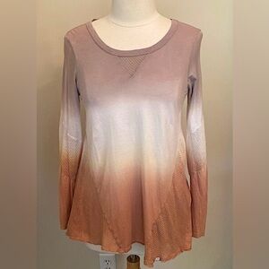 Sloane Rouge Tie Dye Dip Grey White Orange Perforated S Western Chic Earthy Top
